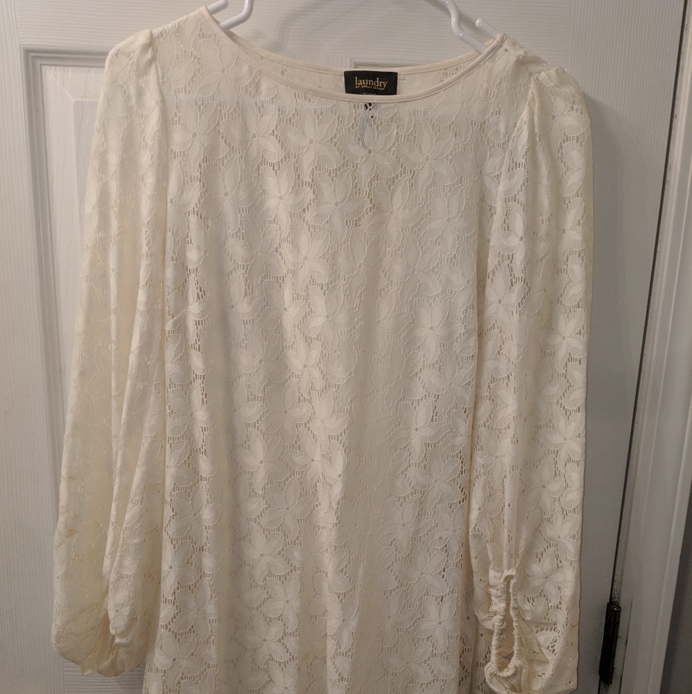 Laundry by Shelli Segal Cream Lace Dress